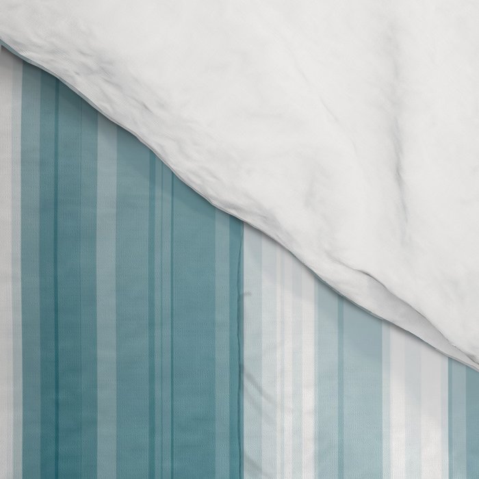 Tropical Dark Teal Inspired by 2020 Color Oceanside SW6496 Soft Vertical Blurred Line Pattern Comforter Gallery Image 4