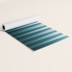 Tropical Dark Teal Inspired by 2020 Color Oceanside SW6496 Soft Vertical Blurred Line Pattern Yoga Mat Gallery Image 2