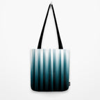 Tropical Dark Teal Inspired by 2020 Color Oceanside SW6496 Soft Vertical Blurred Line Pattern Tote Bag Gallery Image 2