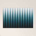 Tropical Dark Teal Inspired by 2020 Color Oceanside SW6496 Soft Vertical Blurred Line Pattern Welcome Mat Gallery Image 1