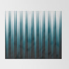 Tropical Dark Teal Inspired by 2020 Color Oceanside SW6496 Soft Vertical Blurred Line Pattern Throw Blanket Gallery Image 2