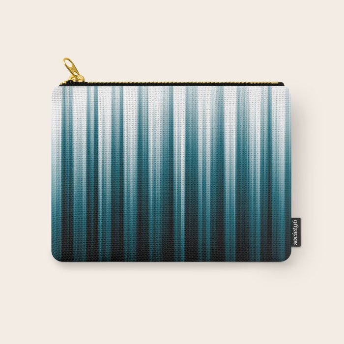 Tropical Dark Teal Inspired by 2020 Color Oceanside SW6496 Soft Vertical Blurred Line Pattern Carry All Pouch Gallery Image 1