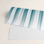 Tropical Dark Teal Inspired by 2020 Color Oceanside SW6496 Soft Vertical Blurred Line Pattern Wrapping Paper Gallery Image 2