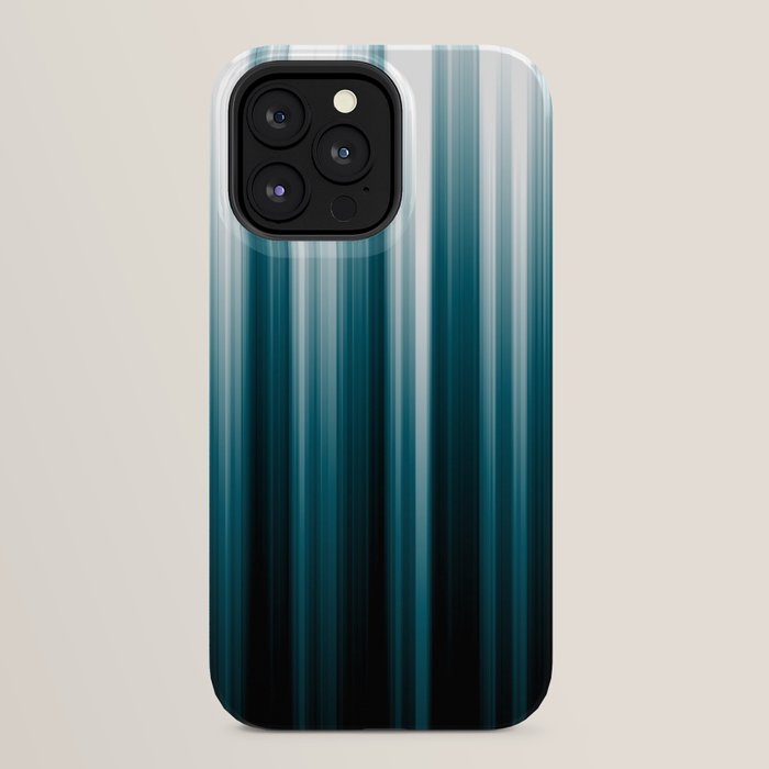 Tropical Dark Teal Inspired by 2020 Color Oceanside SW6496 Soft Vertical Blurred Line Pattern iPhone Case Gallery Image 32