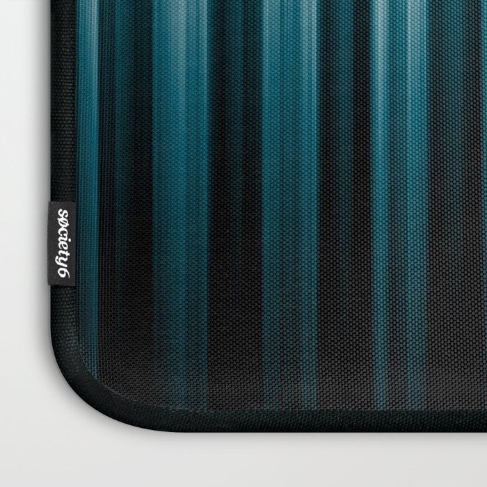 Tropical Dark Teal Inspired by 2020 Color Oceanside SW6496 Soft Vertical Blurred Line Pattern Laptop Sleeve Gallery Image 3