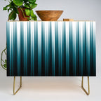 Tropical Dark Teal Inspired by 2020 Color Oceanside SW6496 Soft Vertical Blurred Line Pattern Credenza Gallery Image 1