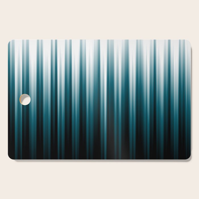 Tropical Dark Teal Inspired by 2020 Color Oceanside SW6496 Soft Vertical Blurred Line Pattern Cutting Board Gallery Image 1
