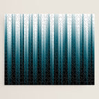 Tropical Dark Teal Inspired by 2020 Color Oceanside SW6496 Soft Vertical Blurred Line Pattern Jigsaw Puzzle Gallery Image 1