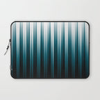 Tropical Dark Teal Inspired by 2020 Color Oceanside SW6496 Soft Vertical Blurred Line Pattern Laptop Sleeve Gallery Image 1