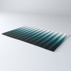 Tropical Dark Teal Inspired by 2020 Color Oceanside SW6496 Soft Vertical Blurred Line Pattern Rug Gallery Image 3