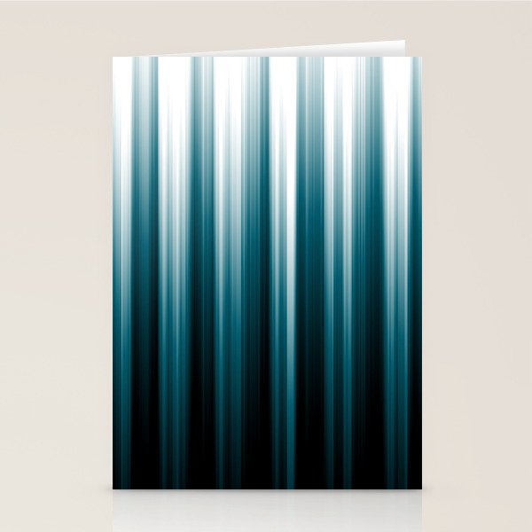 Tropical Dark Teal Inspired by 2020 Color Oceanside SW6496 Soft Vertical Blurred Line Pattern Stationery Card Gallery Image 2