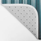 Tropical Dark Teal Inspired by 2020 Color Oceanside SW6496 Soft Vertical Blurred Line Pattern Bath Mat Gallery Image 2