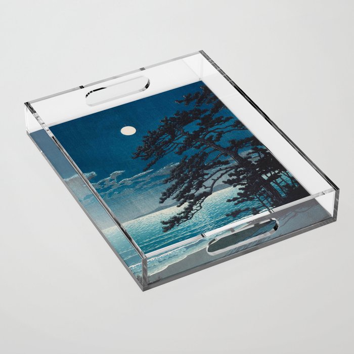 Spring Moon At Ninomiya Beach By Kawase Hasui Acrylic Tray Gallery Image 1