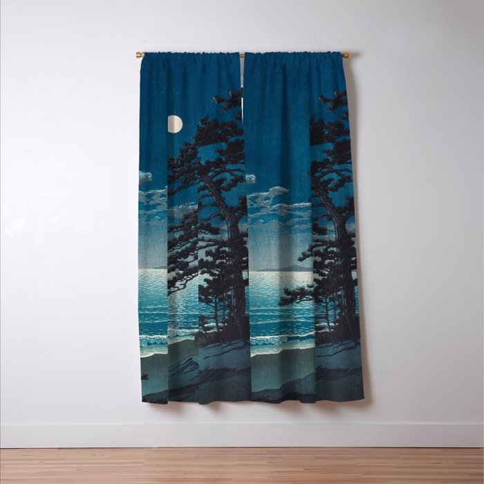 Spring Moon At Ninomiya Beach By Kawase Hasui Window Curtain Gallery Image 3