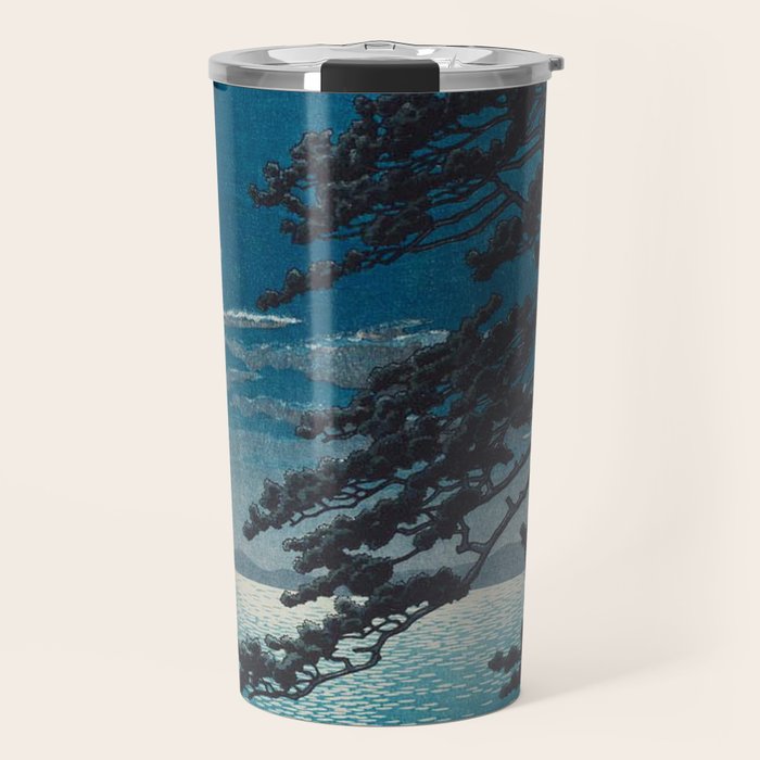 Spring Moon At Ninomiya Beach By Kawase Hasui Travel Mug Gallery Image 1