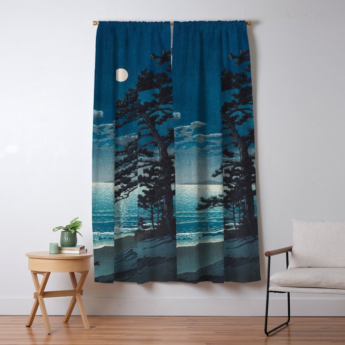 Spring Moon At Ninomiya Beach By Kawase Hasui Window Curtain Gallery Image 5
