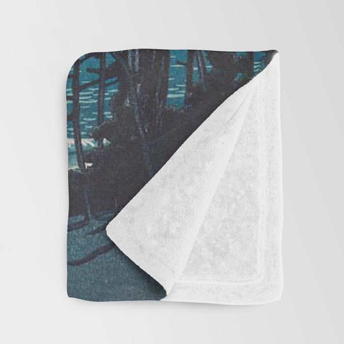 Spring Moon At Ninomiya Beach By Kawase Hasui Throw Blanket Gallery Image 3