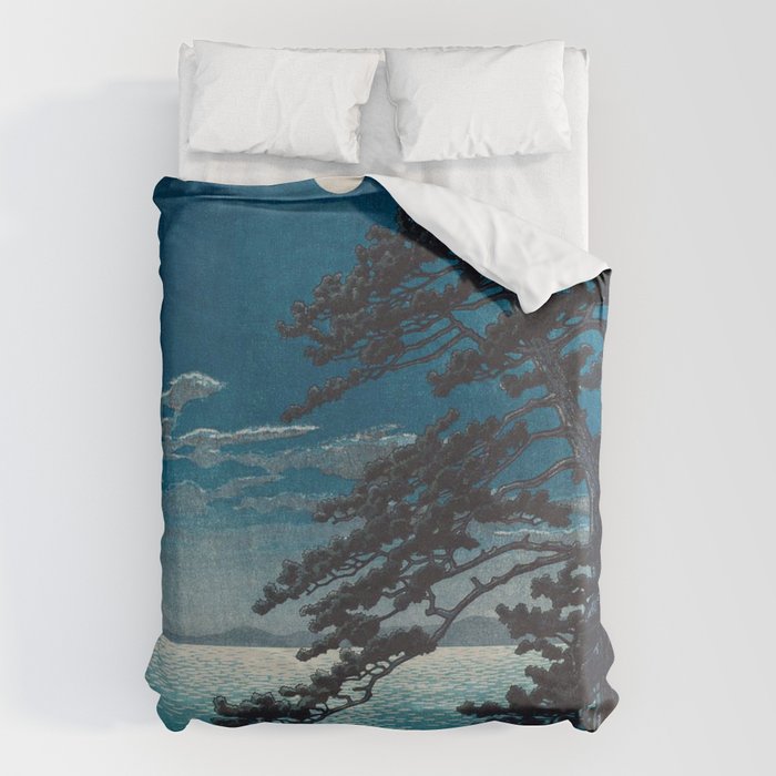 Spring Moon At Ninomiya Beach By Kawase Hasui Duvet Cover Gallery Image 1