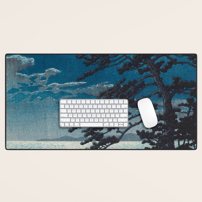 Spring Moon At Ninomiya Beach By Kawase Hasui Desk Mat Gallery Image 1