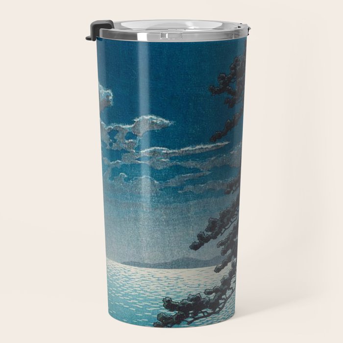 Spring Moon At Ninomiya Beach By Kawase Hasui Travel Mug Gallery Image 3