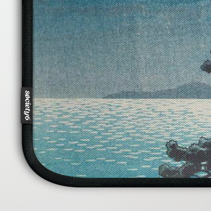 Spring Moon At Ninomiya Beach By Kawase Hasui Laptop Sleeve Gallery Image 3