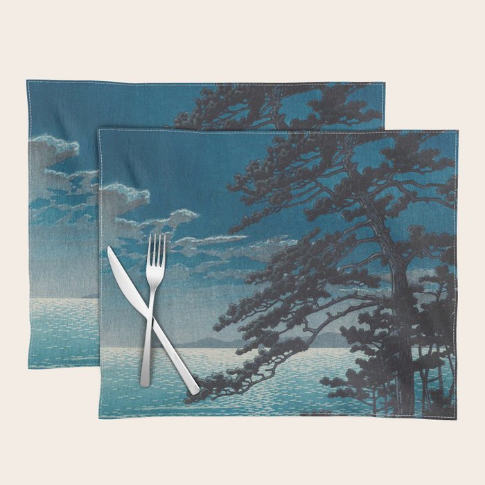 Spring Moon At Ninomiya Beach By Kawase Hasui Placemat Gallery Image 1
