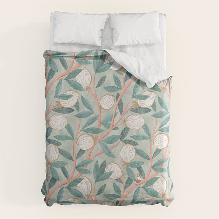 Whimsical Fruit with little girl Duvet Cover Gallery Image 1