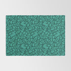 Folk Art Bunnies - Verdigris  Rug Gallery Image 2