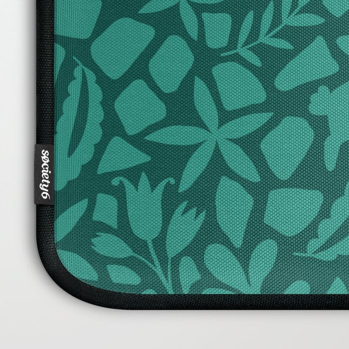 Folk Art Bunnies - Verdigris  Laptop Sleeve Gallery Image 3