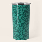 Folk Art Bunnies - Verdigris  Travel Mug Gallery Image 1
