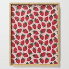 Gouache Strawberry in Pink Serving Tray Gallery Image 1