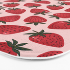 Gouache Strawberry in Pink Bath Mat Gallery Image 3