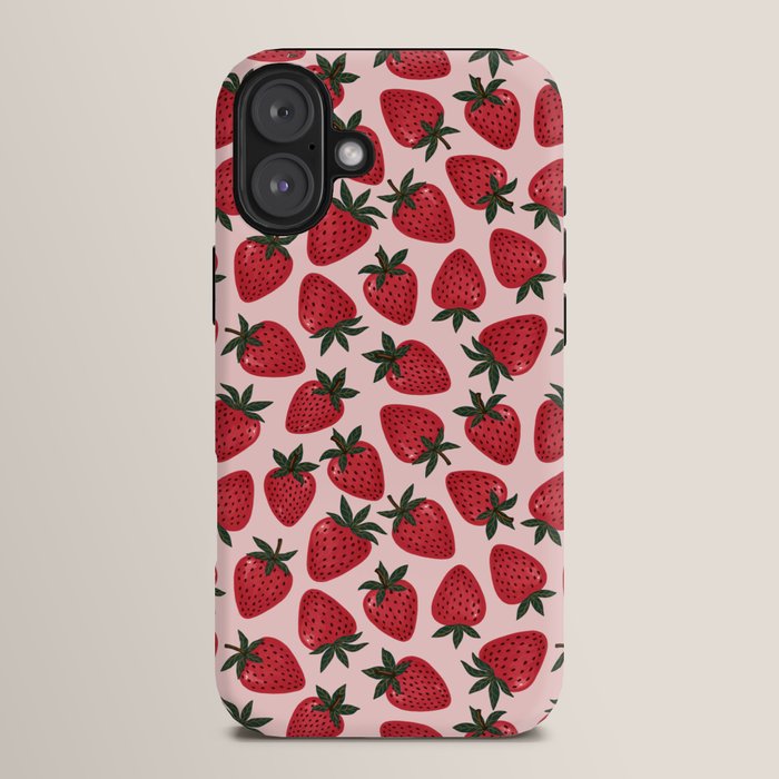 Gouache Strawberry in Pink iPhone Case Gallery Image 14