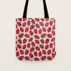Gouache Strawberry in Pink Tote Bag Gallery Image 1