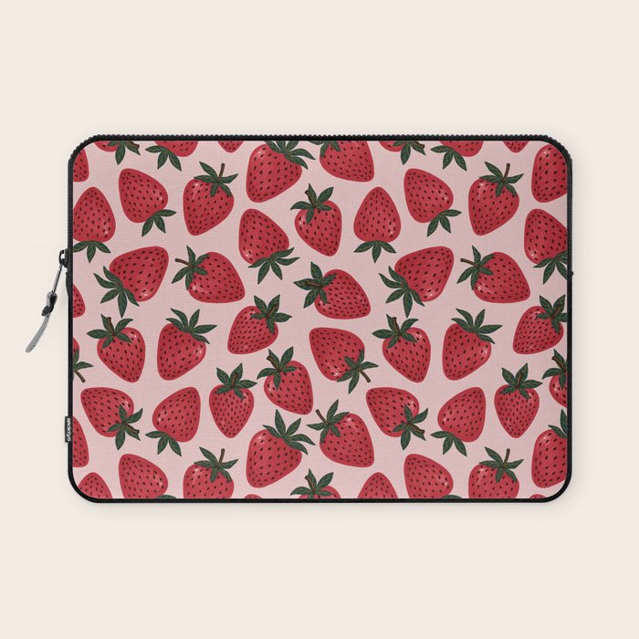 Gouache Strawberry in Pink Laptop Sleeve Gallery Image 1