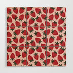 Gouache Strawberry in Pink Wood Wall Art Gallery Image 1