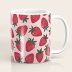 Gouache Strawberry in Pink Coffee Mug Gallery Image 1