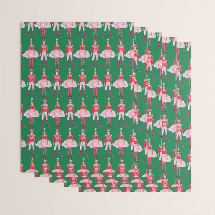 Nutcracker Ballet - Candy Cane Green Wrapping Paper Gallery Image 3