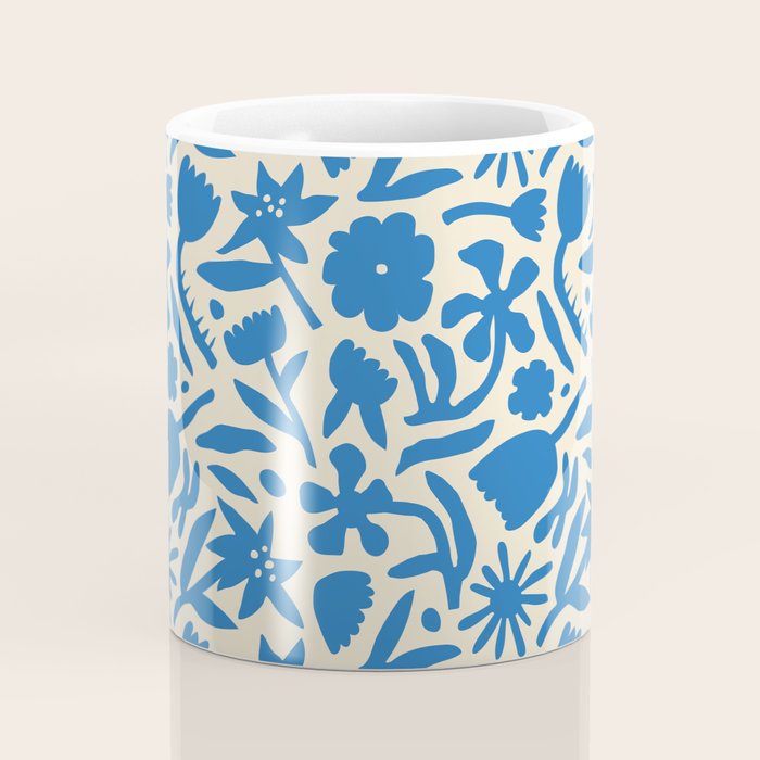 Blue flower nature art pattern Coffee Mug Gallery Image 4