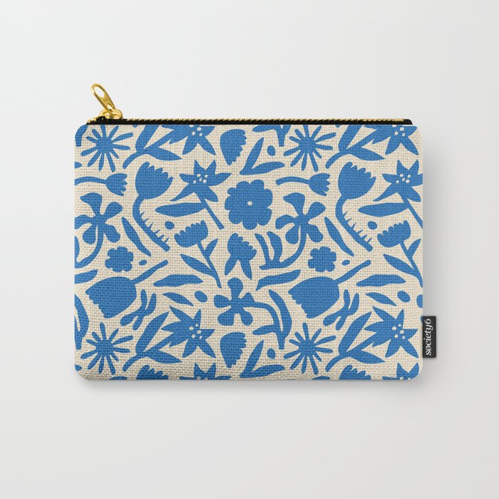 Blue flower nature art pattern Carry All Pouch Gallery Image 1