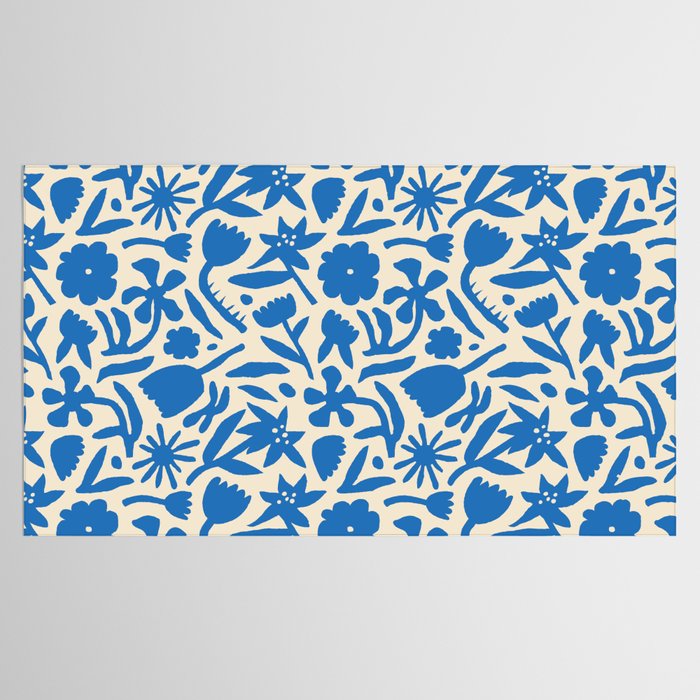 Blue flower nature art pattern Tablecloth Gallery Image 2