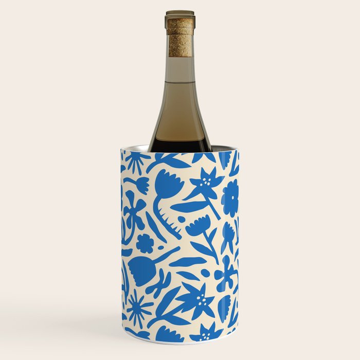 Blue flower nature art pattern Wine Chiller Gallery Image 3