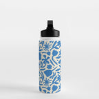 Blue flower nature art pattern Water Bottle Gallery Image 3