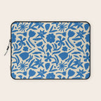Blue flower nature art pattern Laptop Sleeve Gallery Image 1
