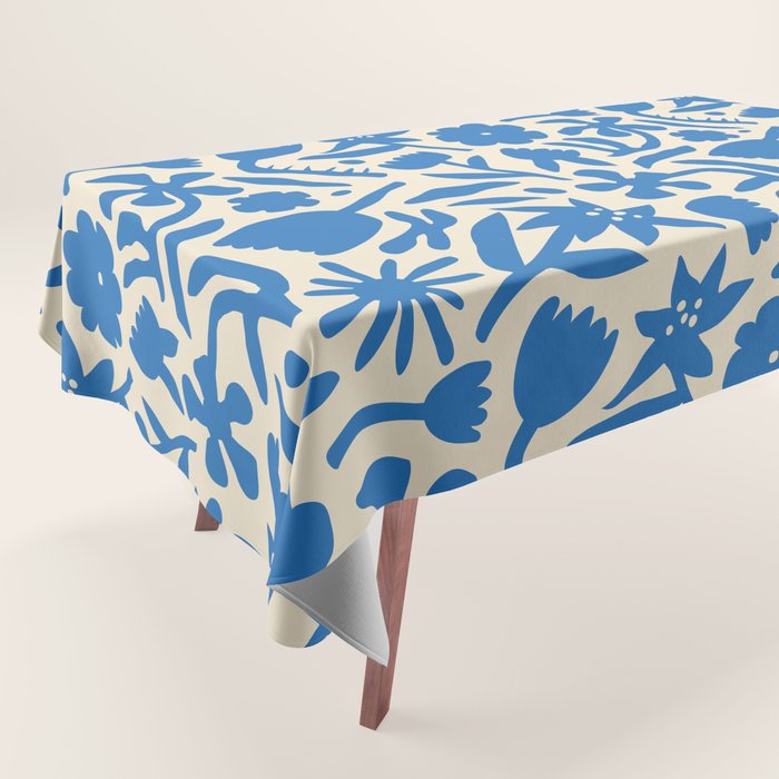 Blue flower nature art pattern Tablecloth Gallery Image 1