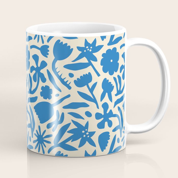 Blue flower nature art pattern Coffee Mug Gallery Image 1