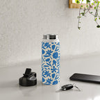Blue flower nature art pattern Water Bottle Gallery Image 4