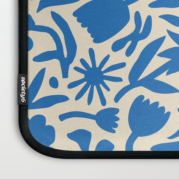 Blue flower nature art pattern Laptop Sleeve Gallery Image 3