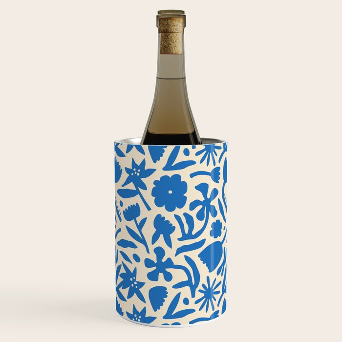 Blue flower nature art pattern Wine Chiller Gallery Image 1