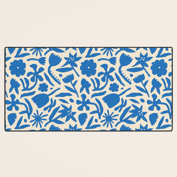 Blue flower nature art pattern Desk Mat Gallery Image 3